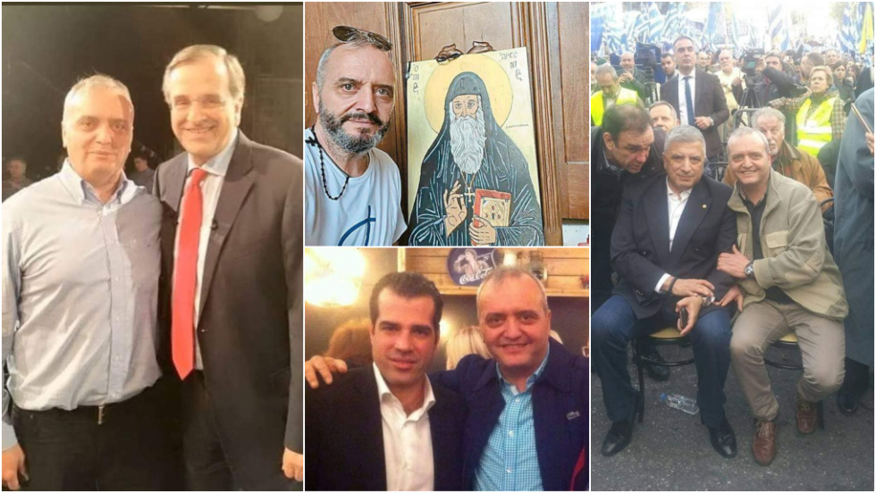 Ο Ηλίας Μίχος με τον Α. Σαμαρά, τον Βορίδη και τον Πατούλη